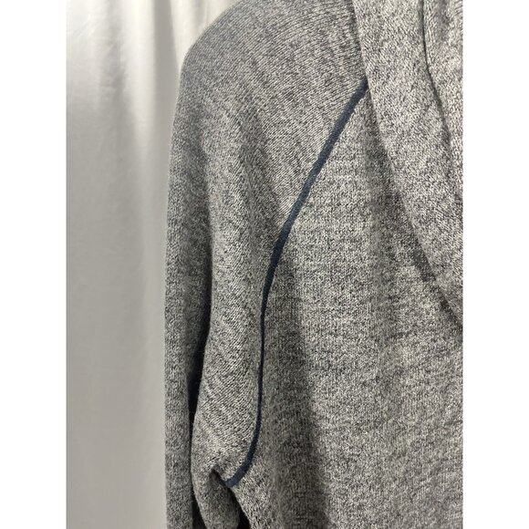 GAP Gray Long Sleeve Full Zip-Up Hoodie Jacket  Mens Size Medium Black Piping - Picture 10 of 11